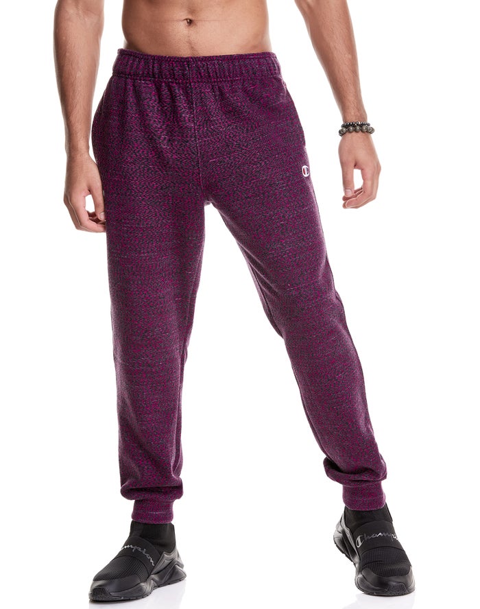 Champion Glitch French Terry Dark Red Joggers Mens - South Africa DMBNQC894
